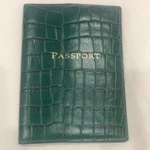Neiman Marcus Leather embossed passport holder